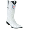 Dona Michi Men's Wild West White Eel 3x Toe Boots Handcrafted