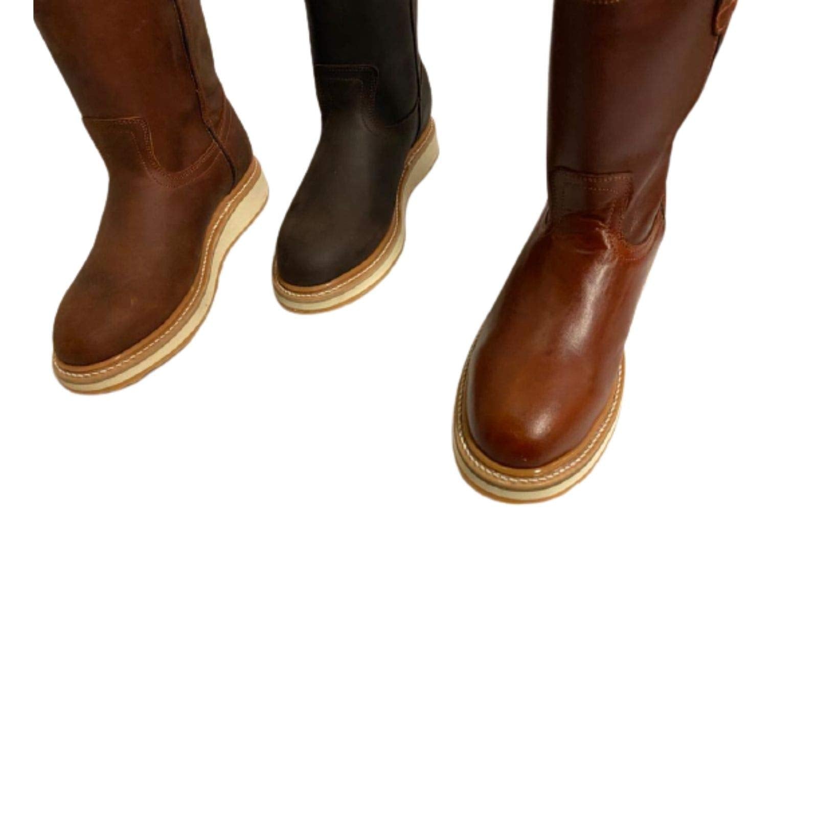 Dona Michi Men Genuine Cowhide Work Boots Non Slipper Rubber Sole Handcrafted