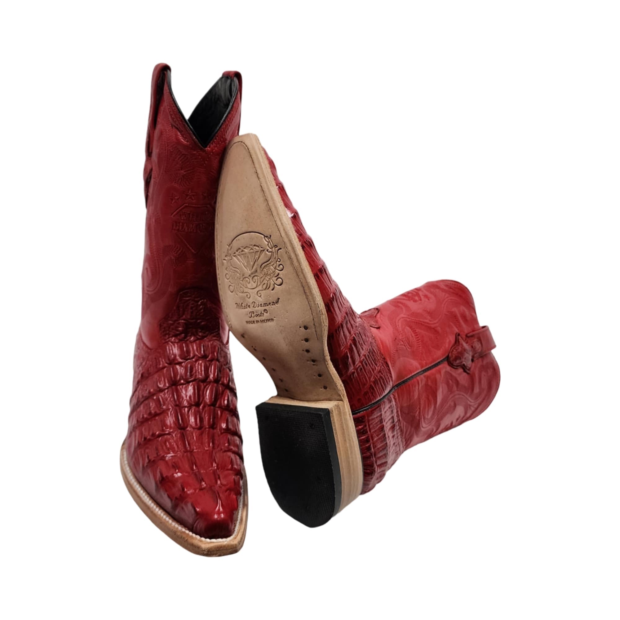 Dona Michi Men's Genuine Cowhide Crocodile Print 3X Toe Cowboy Western Boots