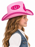 Girls’ Pink Unicorn Western Cowboy Hat – Rhinestone Kids’ Straw Hat