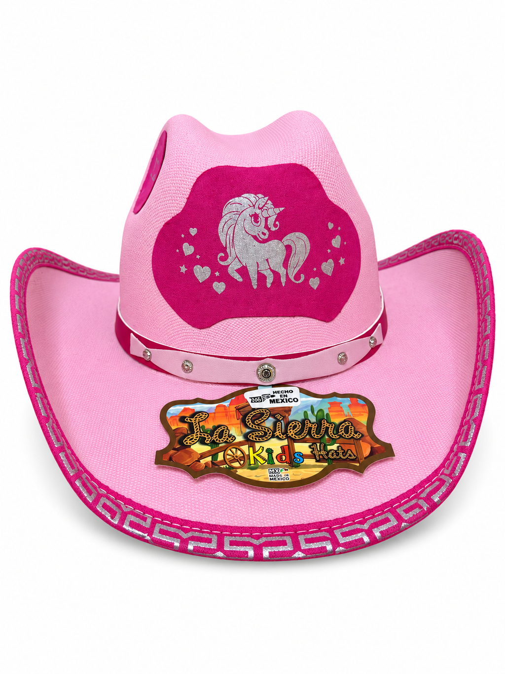 Girls’ Pink Unicorn Western Cowboy Hat – Rhinestone Kids’ Straw Hat