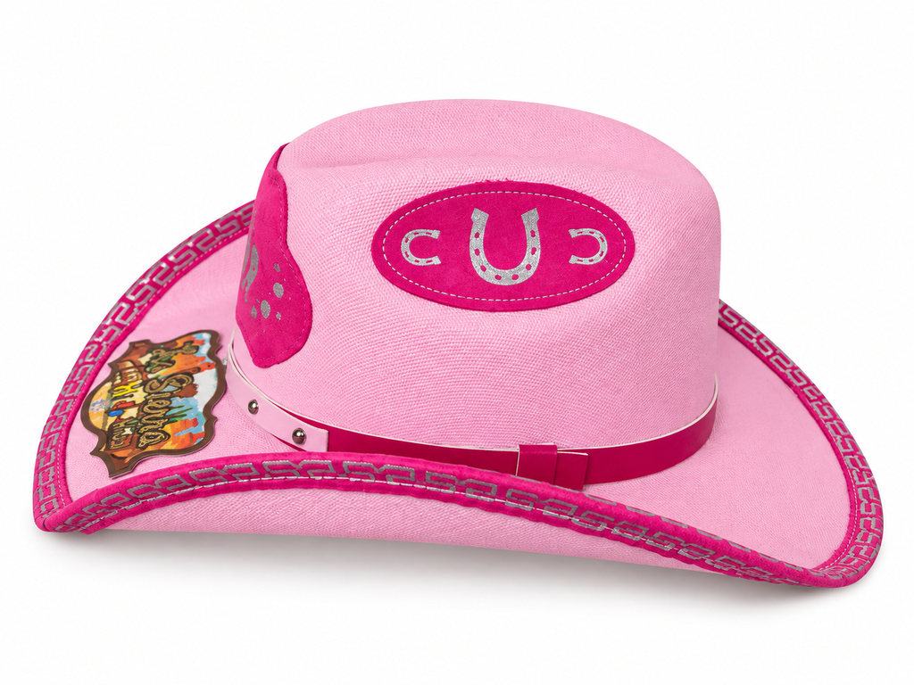 Girls’ Pink Unicorn Western Cowboy Hat – Rhinestone Kids’ Straw Hat