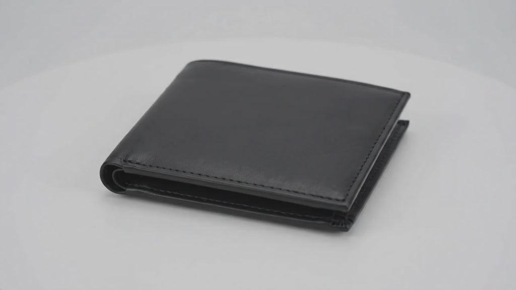 Men’s Genuine Leather Bifold Wallet with ID Window & Card Slots