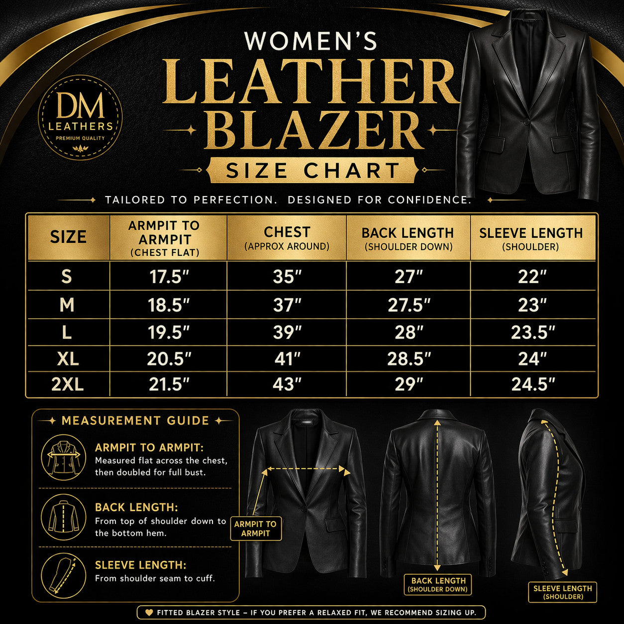 Genuine Black Color Leather Women Jacket  Fitted Blazer Style, Tailored