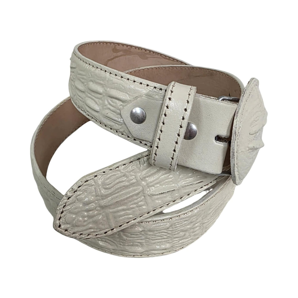 Genuine Cowhide Crocodile Print (Imitation) Leather Cowboy Belt Handcrafted