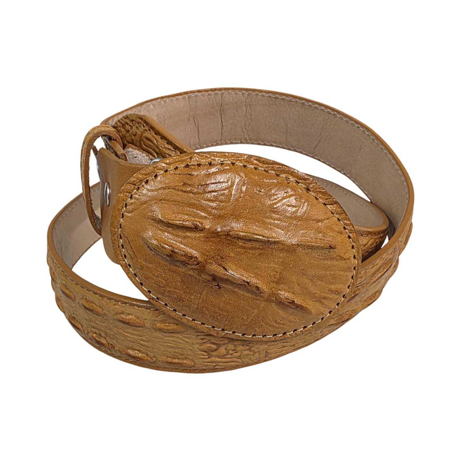 Genuine Cowhide Crocodile Print (Imitation) Leather Cowboy Belt Handcrafted