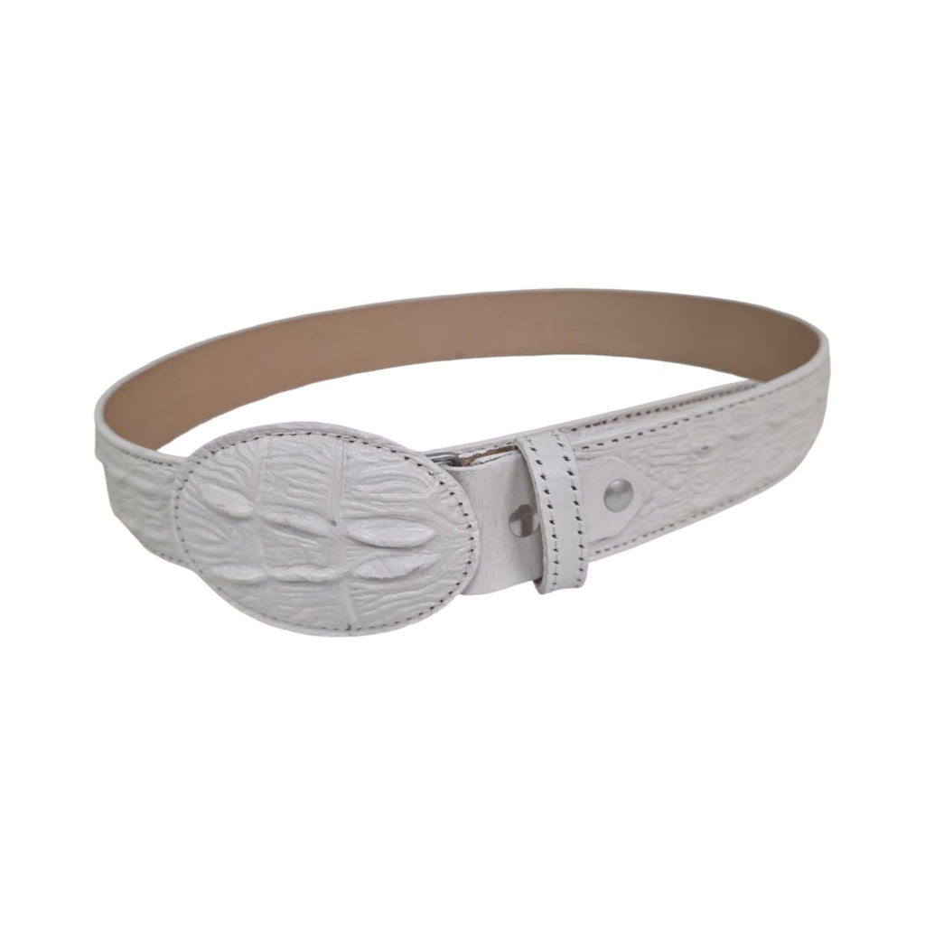 Genuine Cowhide Crocodile Print (Imitation) Leather Cowboy Belt Handcrafted