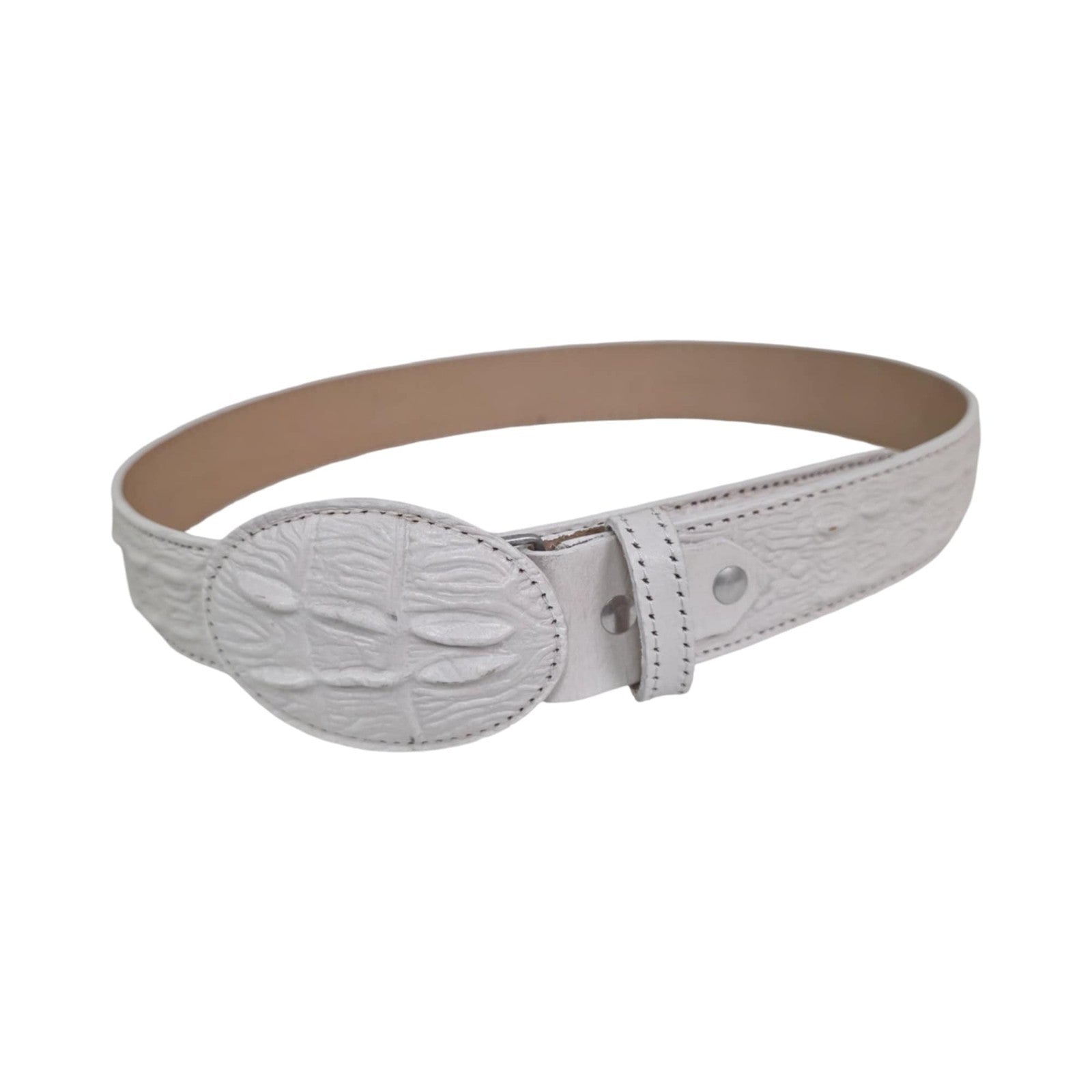 Genuine Cowhide Crocodile Print (Imitation) Leather Cowboy Belt Handcrafted