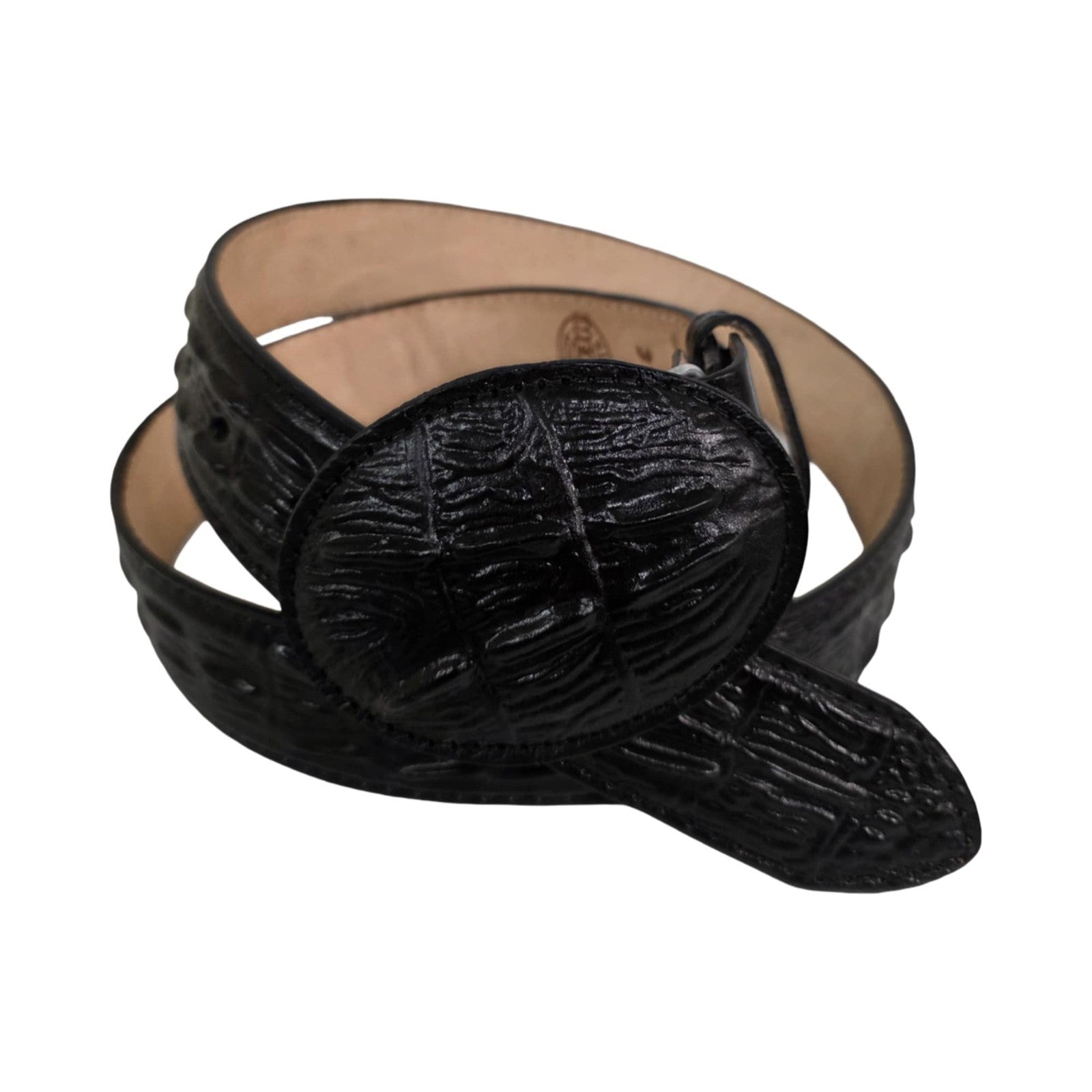 Genuine Cowhide Crocodile Print (Imitation) Leather Cowboy Belt Handcrafted