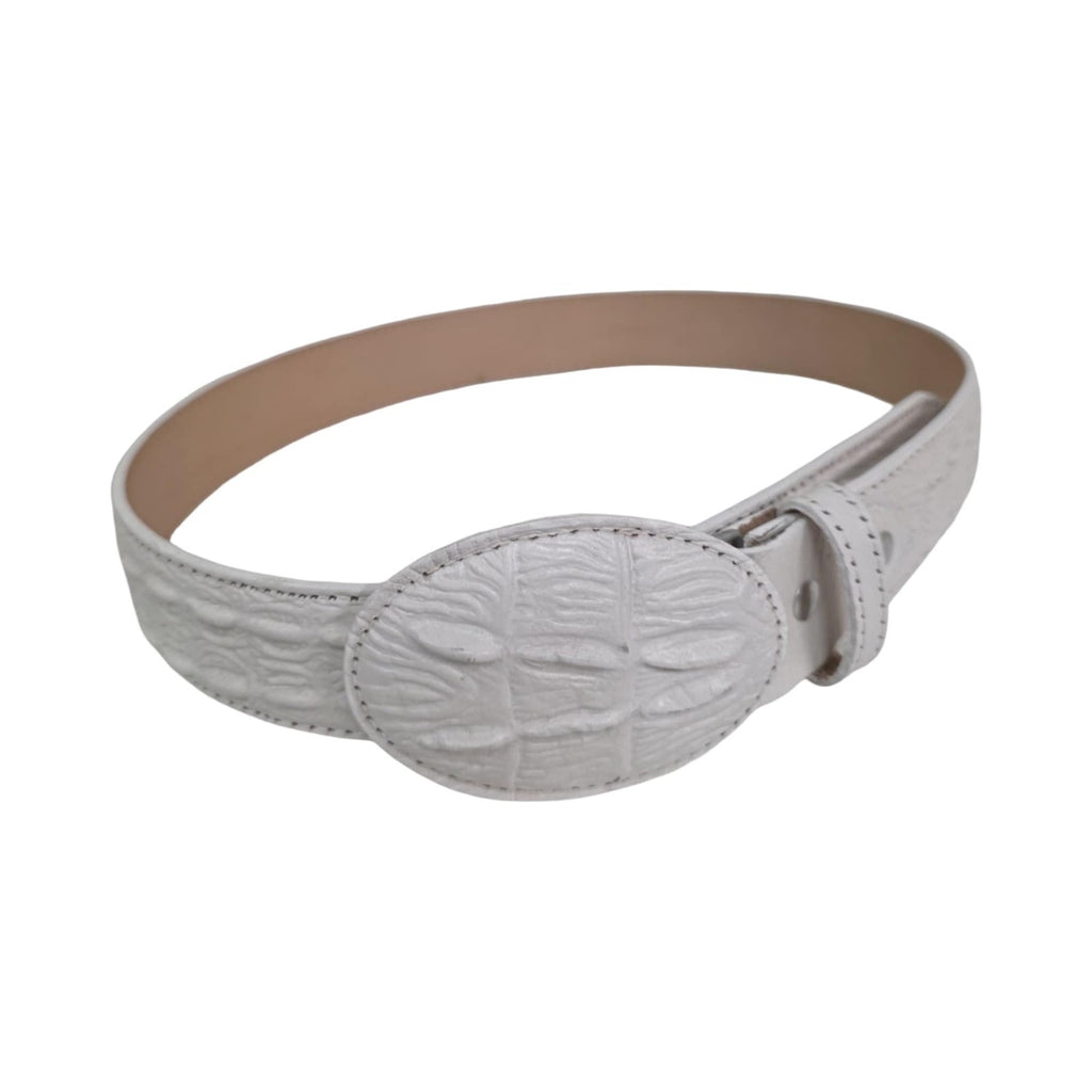 Genuine Cowhide Crocodile Print (Imitation) Leather Cowboy Belt Handcrafted