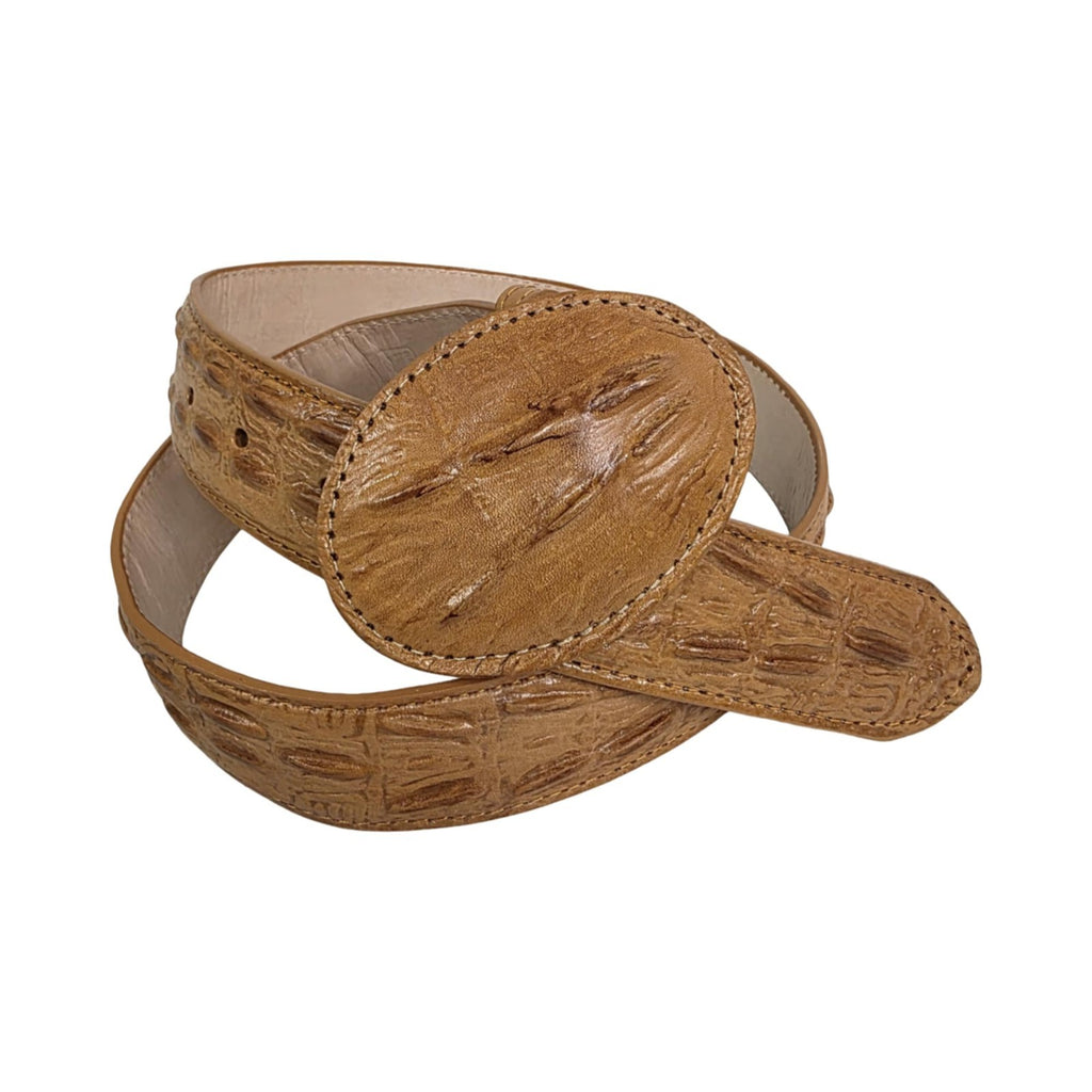 Genuine Cowhide Crocodile Print (Imitation) Leather Cowboy Belt Handcrafted