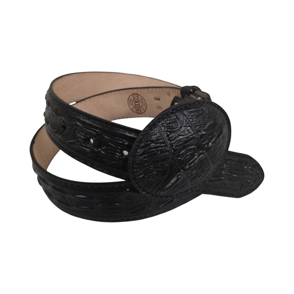 Genuine Cowhide Crocodile Print (Imitation) Leather Cowboy Belt Handcrafted