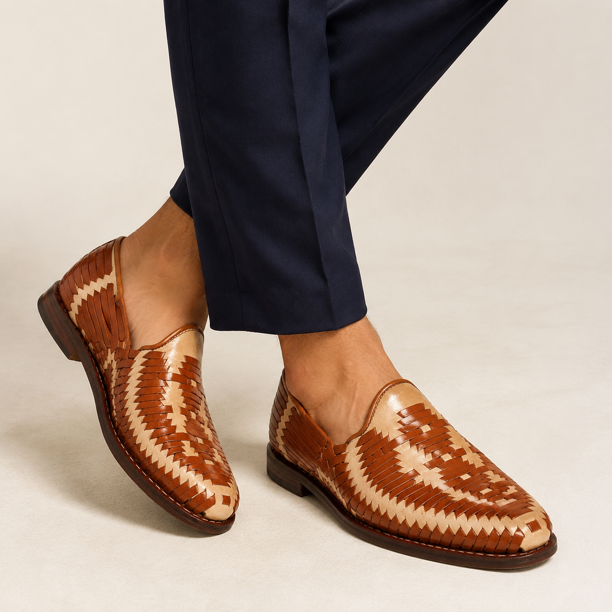 Men’s Authentic Mexican Genuine Leather Woven Huarache Sandals