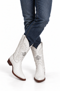 Men's Genuine Leather Cowboy Boots – Crocodile Print Cowhide Leather Snip Toe