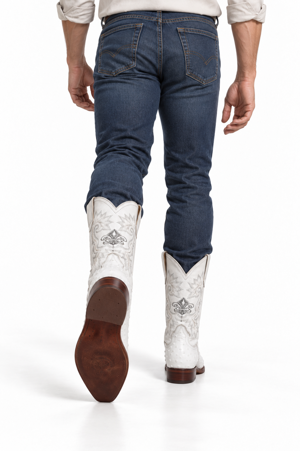 Men's Genuine Leather Cowboy Boots – Crocodile Print Cowhide Leather Snip Toe